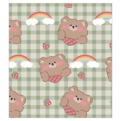 Bear Cartoon Pattern Strawberry Rainbow Nature Animal Cute Design Drawstring Pouch (2XL) from UrbanLoad.com Front