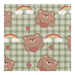 Bear Cartoon Pattern Strawberry Rainbow Nature Animal Cute Design Banner and Sign 3  x 3 