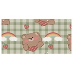 Bear Cartoon Pattern Strawberry Rainbow Nature Animal Cute Design Banner and Sign 8  x 4 