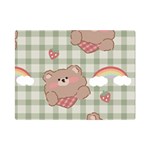 Bear Cartoon Pattern Strawberry Rainbow Nature Animal Cute Design Premium Plush Fleece Blanket (Mini)