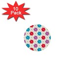 Abstract Art Pattern Colorful Artistic Flower Nature Spring 1  Mini Buttons (10 pack) 