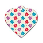 Abstract Art Pattern Colorful Artistic Flower Nature Spring Dog Tag Heart (Two Sides)