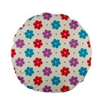 Abstract Art Pattern Colorful Artistic Flower Nature Spring Standard 15  Premium Flano Round Cushions