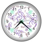 Fish Lilies Sea Aquatic Flowers Algae Bubble Animal Wildlife Nature Ocean Wall Clock (Silver)