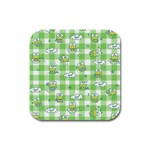 Frog Cartoon Pattern Cloud Animal Cute Seamless Rubber Square Coaster (4 pack)