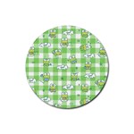 Frog Cartoon Pattern Cloud Animal Cute Seamless Rubber Round Coaster (4 pack)