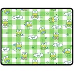 Frog Cartoon Pattern Cloud Animal Cute Seamless Fleece Blanket (Medium)