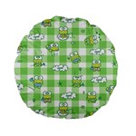 Frog Cartoon Pattern Cloud Animal Cute Seamless Standard 15  Premium Round Cushions