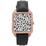 Bacteria Virus Monster Pattern Rose Gold Leather Watch 