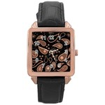 Background Beautiful Decorative Wallpaper Decor Backdrop Digital Graphic Design Trends Unique Style Rose Gold Leather Watch 