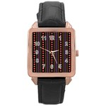 Beautiful Digital Graphic Unique Style Standout Graphic Rose Gold Leather Watch 