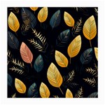 Gold Yellow Leaves Fauna Dark Background Dark Black Background Black Nature Forest Texture Wall Wall Medium Glasses Cloth (2 Sides)