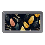 Gold Yellow Leaves Fauna Dark Background Dark Black Background Black Nature Forest Texture Wall Wall Memory Card Reader (Mini)