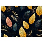 Gold Yellow Leaves Fauna Dark Background Dark Black Background Black Nature Forest Texture Wall Wall Two Sides Premium Plush Fleece Blanket (Baby Size)