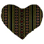 Background Art Pattern Design Large 19  Premium Flano Heart Shape Cushions
