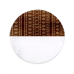 Background Art Pattern Design Classic Marble Wood Coaster (Round) 