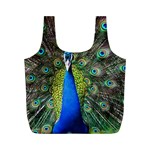 Peacock Bird Feathers Pheasant Nature Animal Texture Pattern Full Print Recycle Bag (M)