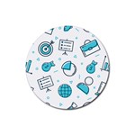 Pattern Business Graphics Seamless Background Texture Desktop Design Concept Geometric Rubber Round Coaster (4 pack)