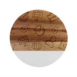 Pattern Business Graphics Seamless Background Texture Desktop Design Concept Geometric Marble Wood Coaster (Round)