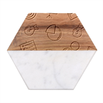 Pattern Business Graphics Seamless Background Texture Desktop Design Concept Geometric Marble Wood Coaster (Hexagon) 
