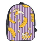 Pattern Bananas Fruit Tropical Seamless Texture Graphics School Bag (XL)