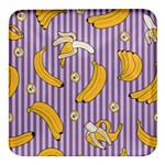Pattern Bananas Fruit Tropical Seamless Texture Graphics Square Glass Fridge Magnet (4 pack)