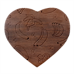 Pattern Bananas Fruit Tropical Seamless Texture Graphics Heart Wood Jewelry Box