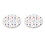 Airplane Pattern Plane Aircraft Fabric Style Simple Seamless Cufflinks (Oval)