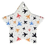 Airplane Pattern Plane Aircraft Fabric Style Simple Seamless Star Ornament (Two Sides)