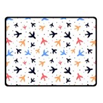 Airplane Pattern Plane Aircraft Fabric Style Simple Seamless Two Sides Fleece Blanket (Small)