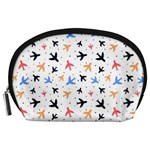 Airplane Pattern Plane Aircraft Fabric Style Simple Seamless Accessory Pouch (Large)