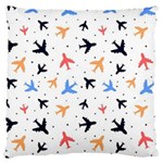 Airplane Pattern Plane Aircraft Fabric Style Simple Seamless Standard Premium Plush Fleece Cushion Case (One Side)