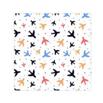 Airplane Pattern Plane Aircraft Fabric Style Simple Seamless Square Satin Scarf (30  x 30 )