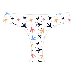 Airplane Pattern Plane Aircraft Fabric Style Simple Seamless Cross Back Hipster Bikini Set from UrbanLoad.com Front Under