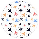 Airplane Pattern Plane Aircraft Fabric Style Simple Seamless Round Trivet