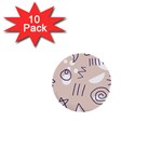 Abstract Leaf Nature Natural Beautiful Summer Pattern 1  Mini Buttons (10 pack) 