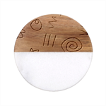 Abstract Leaf Nature Natural Beautiful Summer Pattern Classic Marble Wood Coaster (Round) 