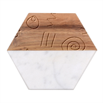 Abstract Leaf Nature Natural Beautiful Summer Pattern Marble Wood Coaster (Hexagon) 