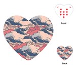 Waves Ocean Sea Water Pattern Rough Seas Digital Art Nature Nautical Playing Cards Single Design (Heart)