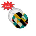 Geometric Pattern Retro Colorful Abstract 1.75  Buttons (10 pack)