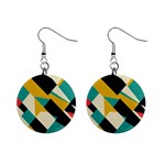 Geometric Pattern Retro Colorful Abstract Mini Button Earrings