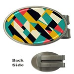 Geometric Pattern Retro Colorful Abstract Money Clips (Oval) 