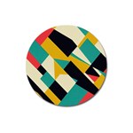 Geometric Pattern Retro Colorful Abstract Magnet 3  (Round)