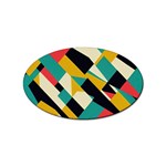 Geometric Pattern Retro Colorful Abstract Sticker Oval (10 pack)