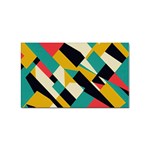 Geometric Pattern Retro Colorful Abstract Sticker Rectangular (100 pack)