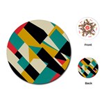 Geometric Pattern Retro Colorful Abstract Playing Cards Single Design (Round)