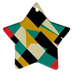 Geometric Pattern Retro Colorful Abstract Star Ornament (Two Sides)