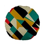 Geometric Pattern Retro Colorful Abstract Standard 15  Premium Round Cushions