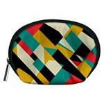 Geometric Pattern Retro Colorful Abstract Accessory Pouch (Medium)