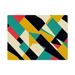 Geometric Pattern Retro Colorful Abstract Premium Plush Fleece Blanket (Mini)